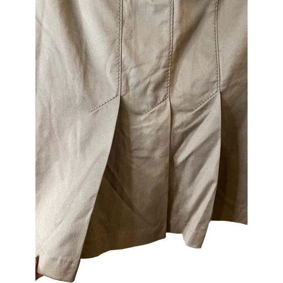 Akris Punto Khaki Front Pleat Knee Length Cotton Blend Skirt Womens Size Small - Picture 8 of 10